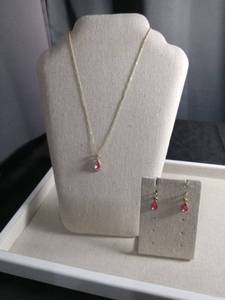 lot 12507 image: Pink Sapphire and Diamond Jewelry Set