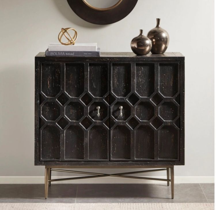 lot 40 image: Madison Park Hanley 2 Doors Accent Cabinet - Retail $399