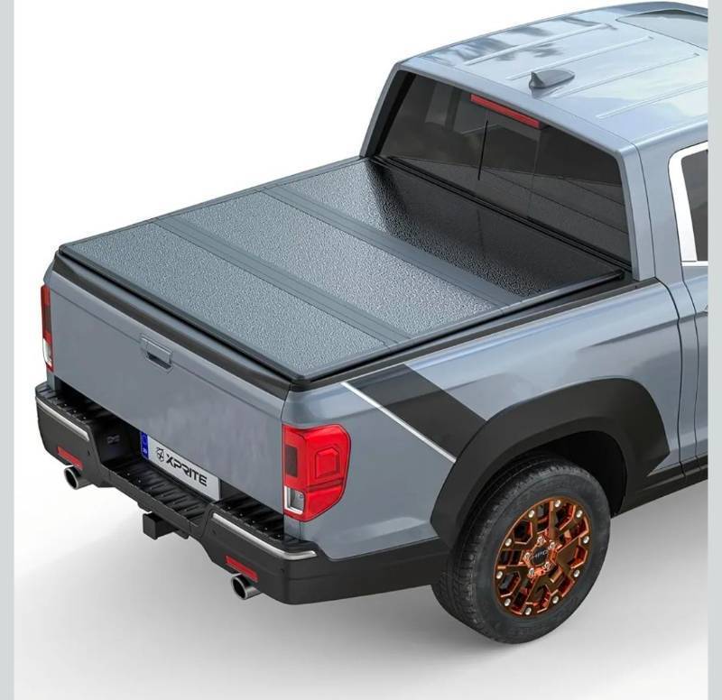 lot 26 image: Hard Tri-fold Tonneau Cover Fold Truck Bed Covers Fit for 2017-2025 Honda Ridgeline with 5 Feet Bed - Retail $399