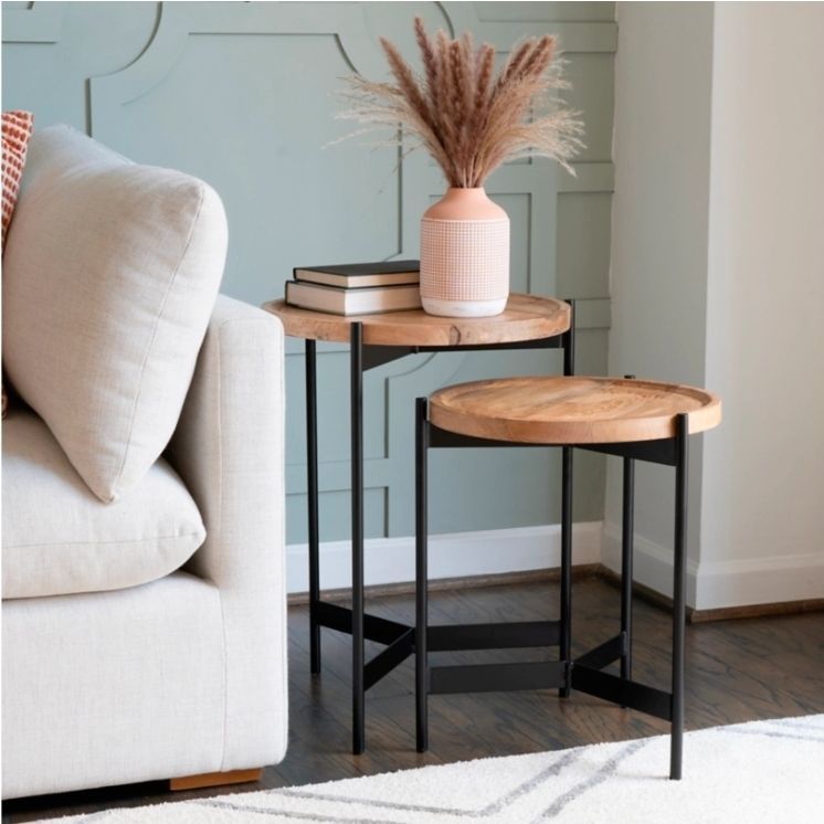lot 53 image: Linon Celia Nesting Tables (Set of 2) - Retail $174