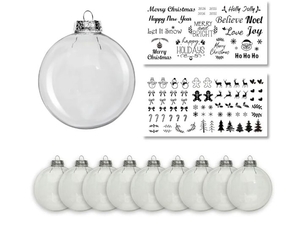 lot 5 image: Clear Glass Ornaments, 3.15 Inch Fillable Christmas Balls DIY for Christmas, Wedding, Party, Round Transparent Glass Balls (Large, 9, Count)