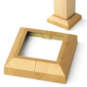 lot 21 image: Bitals 12pack 3.5 Deck Post Base Cover, Aluminum Split Type Post Skirt, for Stairs, Deck railings, Porches and Deck Base Bracket Covers (Burlywood) - Retail $66