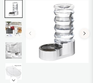 lot 22 image: Large Gravity Water Dispenser 8L Automatic Upgraded Water Feeder with Stainless Steel Bowl - Two Caps and Filters for Pets IndoorOutdoor Use by Owners