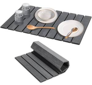 lot 24 image: BELLPO Stone Drying Mat for Dishes, Cups & Bottles  Super Absorbent & Quick Dry  Non-Slip Mat for Kitchen & Bathroom Countertops  Ideal Birthday Gifts for Women, Mom, Grandma(Grey)