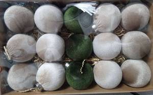 lot 1006 image: Liliful 15 Pcs Velvet Christmas Balls Bulk Flocked Christmas Tree Ball Ornaments Plastic Xmas Decorative Hanging Ornaments(Brown, Green, Beige,1.18 Inch)