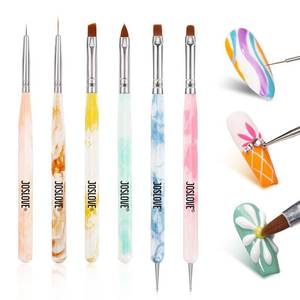 lot 1019 image: HiLemon Nail Brushes Set, 6PCS Nail Art Brushes for Nail Design Brush Painting Gel Nail Brush for Nail Extension Liner Dotting Tools