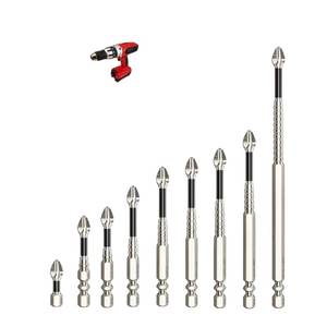 lot 1031 image: MagFixer K5 High-Magnetic Screwdriver Drill Bit Set - 25-150mm, Anti-Slip, Strong Magnetic Durability for Impact Driver & Electric Drills, 9pcs - Retail $9