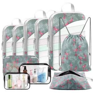 lot 1038 image: 10 Set Compression Packing Cubes, Lightweight Travel Essentials, Stretchable Expandable Storage Bags, Compression Bags for Travel Accessories Luggage Storage Set (Green, 10 set)