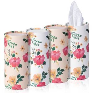 lot 1048 image: Qofaoye Car Tissues Holder 4 Pack with Facial Tissues Travel Tissue Tubes Box Container Fit for Car Cup Holder Tissues Cylinder Third Generation - Retail $9