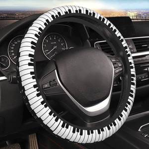 lot 2719 image: Piano Keys Steering Wheel Cover Non Slip Universal 15 Inch for Men Women Cute Car Accessories