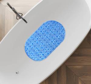 lot 2727 image: Splash Home Pop Bathtub Mat Non-Slip, Shower Mat Machine Washable Bath Mat for Tub, 27 L x 14W Inches, PVC - Blue - Retail $8