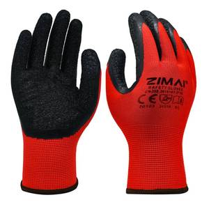 lot 2798 image: Zoleker Anti-Slip Work Gloves for Men & Women - Lightweight & Breathable Crinkle Latex Coated Gardening Gloves with Grip for WetOily Surfaces - Yard, Construction, Warehouse (Red 12 Pairs, X-Large)