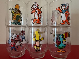 Vintage Kellogg's Cereal 1977 Collector Glasses, 3 Sets of 6, 18 Total