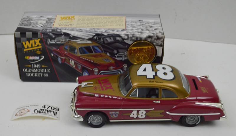 lot 4709 image: Wix 1949 Oldsmobile Rocket 88 Die Cast Car Collectors Series W 50th Anniversary Coin