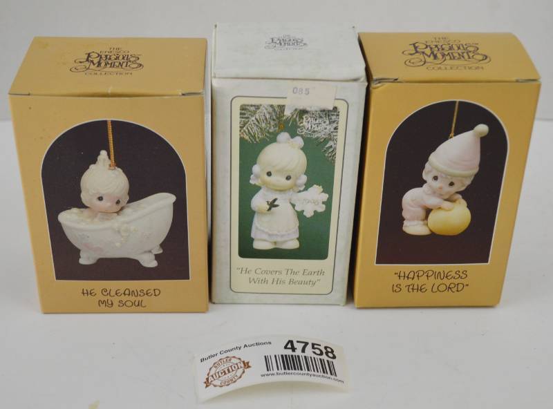 lot 4758 image: Precious Moments Ornaments Lot of 3 (Box Opened Only To Confirm Item Was There, Appears New)