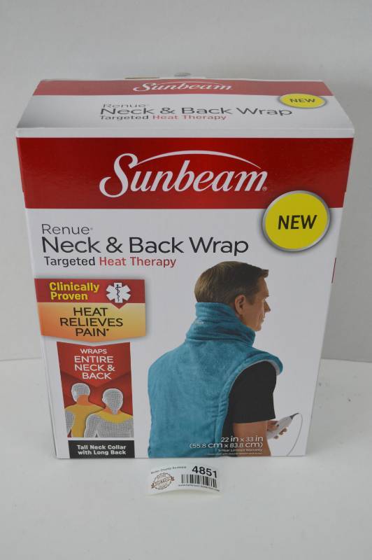 lot 4851 image: SunBeam Heated Neck and Back Wrap (Appears New In Box)