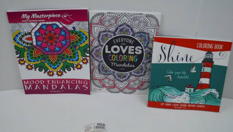 lot 4858 image: 3 New Adult Coloring Books