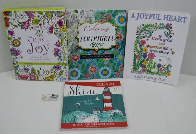 lot 4859 image: 4 New Christian Adult Coloring Books