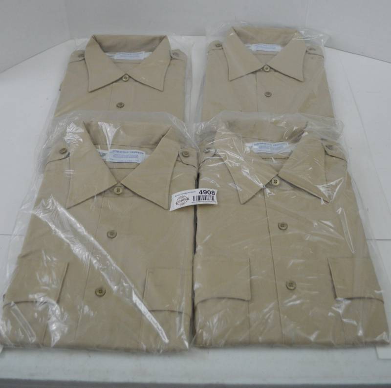 lot 4908 image: 4 Short Sleeve New Uniform Shirts 16-16.5 In Package