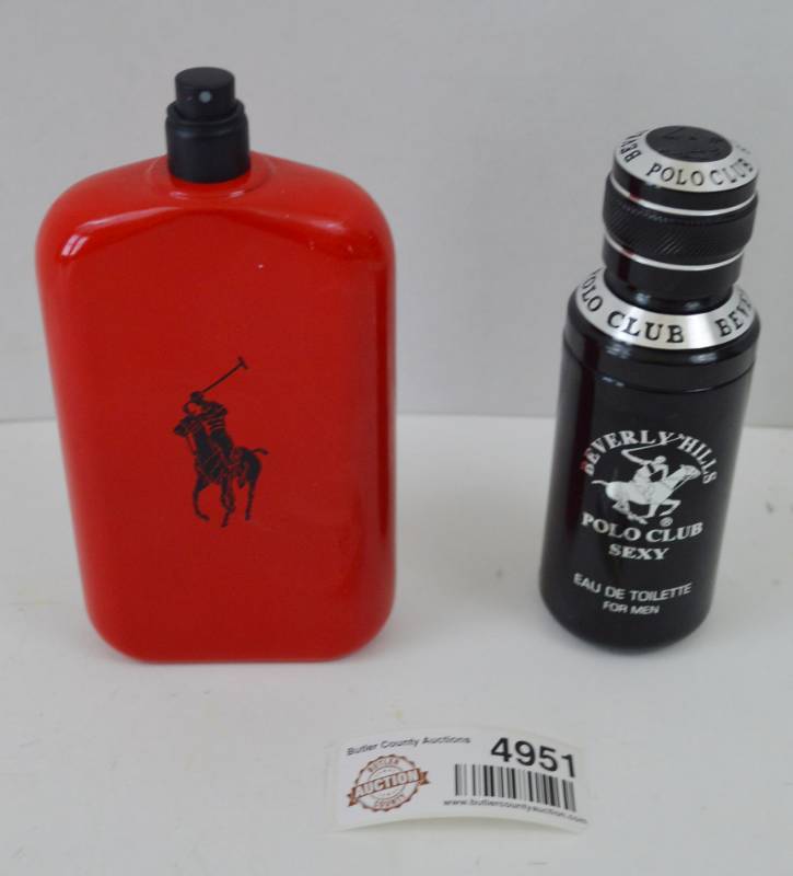 lot 4951 image: 2 Bottles Mens Cologne Polo Red Ralph Lauren, and Beverly Hills Polo Club Sexy