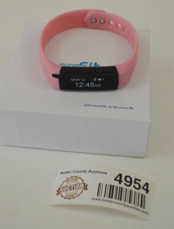 lot 4954 image: MoreFit Alta Fitness Tracker (Appears New, Plugged Into USB Port, Light Turned On)
