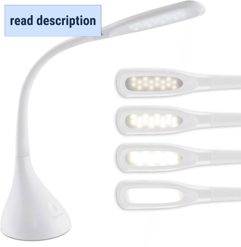 lot 131083 image: OttLite Creative Curves LED Desk Lamp with Adjustable Neck - Dimmable with 4 Brightness Settings & Energy Efficient Natural Daylight LEDs for Home Office, Computer Desk, & Dorms