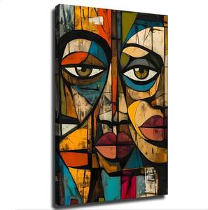 lot 121246 image: Color Art People Theme Abstract People Vintage Art Poster Wall Art Canvas Print Picture Home Bedroom Decor Present Frameless and Framed (16 24inch Framed)