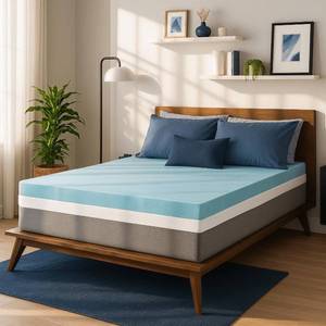 lot 121248 image: Sure2Sleep Gel Swirl Memory Foam Mattress Topper - 2 Inch, Pressure Relieving, Cooling Comfort - Made in The USA & CertiPUR-US Certified - Softens Firm Beds and Extends Mattress Life - Full Size