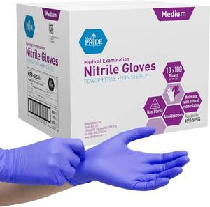 lot 121273 image: MedPride Powder-Free Nitrile Exam Gloves, Medium, Case1000 (100 Count (Pack of 10))