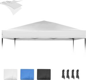 lot 121278 image: 10 10 Canopy Replacement Top, Pop Up Canopy Replacement Tent Cover for Straight Leg Frame, Waterproof Canopy Top Cover for Garden Patio Camping (Top Only)(Silver White)