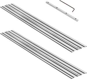 lot 121284 image: Retails for $106 110 Track Saw Guide Rail for DeWalt Track Saws, 55 x 2 Guide Rail with Connector Replacement for DeWalt DWS5022, Perfect for Woodworking and Longer Cuts, Aluminum Extruded