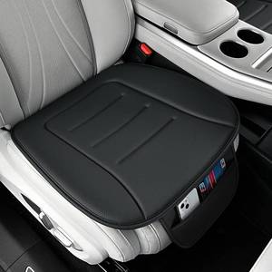 lot 121288 image: KAYI Car Seat Cushion, Comfort Memory Foam Car Cushions for Driving, Breathable Leather Surface with Anti Slip Rubber Bottom, Seat Cushion for Car and Office Chair (1 Pack, Black)