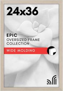 lot 221291 image: Americanflat 24x36 Poster Frame with Polished Plexiglass - Wide Picture Frames Made of Engineered Wood for Vertical or Horizontal Wall Display - Epic Collection - Driftwood
