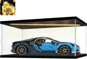 lot 221292 image: Acrylic Display Case for Collectibles Clear Acrylic Boxes for Display Action Figures Car Model Building Kit 42083 Display Case Room Decoration Box(Black-Solid Yellow 23.615.79.8 inch)