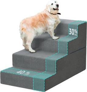 lot 221309 image: YENING Large Dog Stairs for High Beds - 24 Inches Tall Extra Wide Pet Steps for Large Dogs to Get on Bed 4 Deep Step for Couch