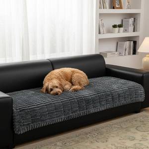 lot 321144 image: Pet Couch Cover Washable Fuzzy Sofa Slipcovers, Geometric Non-Slip Couch Covers Pet Friendly Dog Mat Sofa Couch Protector (Dark Grey, 27.6 x 59.1)