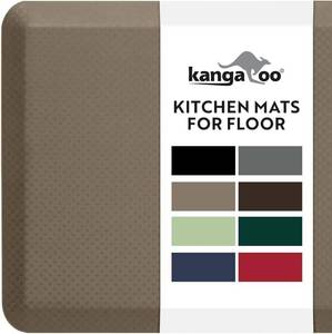 lot 421234 image: KANGAROO Thick Ergonomic Anti Fatigue Mats for Kitchen Floor, 39x20, Cushioned Standing Office Desk Mat, Waterproof Scratch Resistant Topside, Supportive All Day Comfort Padded Foam Rugs, Beige