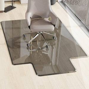 lot 421239 image: Retails for $170 Beveled Edge Irregular Office Chair Mat with Lip for Carpet or Hardwood Floor Crystal Grey 36 x 48 Smooth Glide and Easy Roll OnOff, Heavy Duty and Non-Slip Floor Chair Mat with Lip