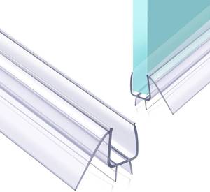 lot 421242 image: POZIA Shower Door Bottom Seal Frameless Glass Shower Door Seal Strip Clear Vinyl Durable Stop Shower Leaks and Create a Water Barrier Ultra Clear (1PACK-38in)
