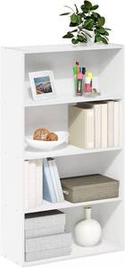 lot 421246 image: Furinno PASIR Book Shelf, 4-Tier Bookshelf, Bookcase with Open Shelf, 9.4 x 23.6 x 41.7, for Living Room, Bedroom, Home Office, White
