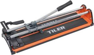 lot 421259 image: TILER 14 Inch Manual Tile Cutter, Professional Porcelain Ceramic Tile Cutter with Chrome Plated Solid Rails, Tungsten Carbide Cutting Wheel, Adjustable Fence Gauge, Anti-Skid Feet 8103E-2