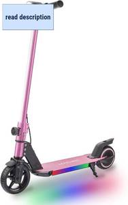 lot 421252 image: Retails for $150 Electric Scooter for Kids Ages 6-12, 150W Motor, 4711 Mph, 60 mins Ride Time, Adjustable Speed, LED Display, Colorful Lights, Electronic Brake, Foldable Kids Electric Scooter
