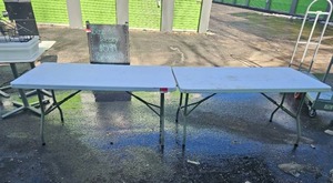 lot 17859 image: 5ft White Folding Banquet Tables - Set of 2