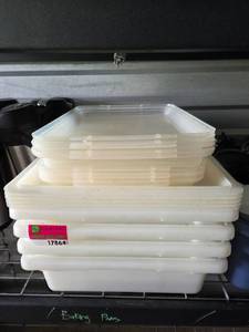lot 17864 image: Commercial Food Storage Containers and Lids