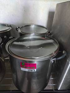lot 17875 image: Tramontina Stainless Steel Stock Pots with Lids - Set of 2