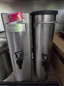 lot 17876 image: Fetco TeaCoffee Dispenser - Set of 2