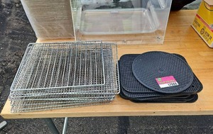 lot 17888 image: Assorted Lot W Wire Cooling Racks and Rubber Trivets