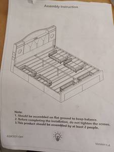 lot 33314 image: Modern Queen Bed Frame with Headboard and Storage