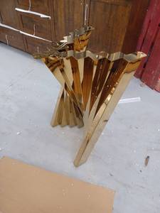 lot 33326 image: Modern Gold-Tone Dining Table Base Only