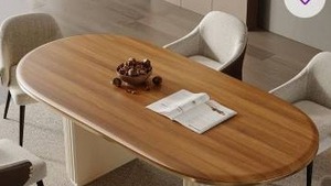 lot 34713 image: Erlene 71 Inch Mid-Century Oval Dining Table Top, (Top Only)